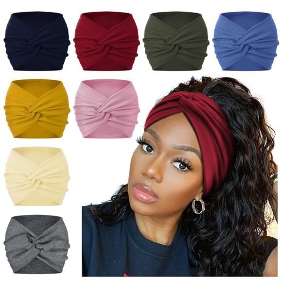 7\'\' Wide Headbands for Women, Extra Large Turban Workout Headband main image 4